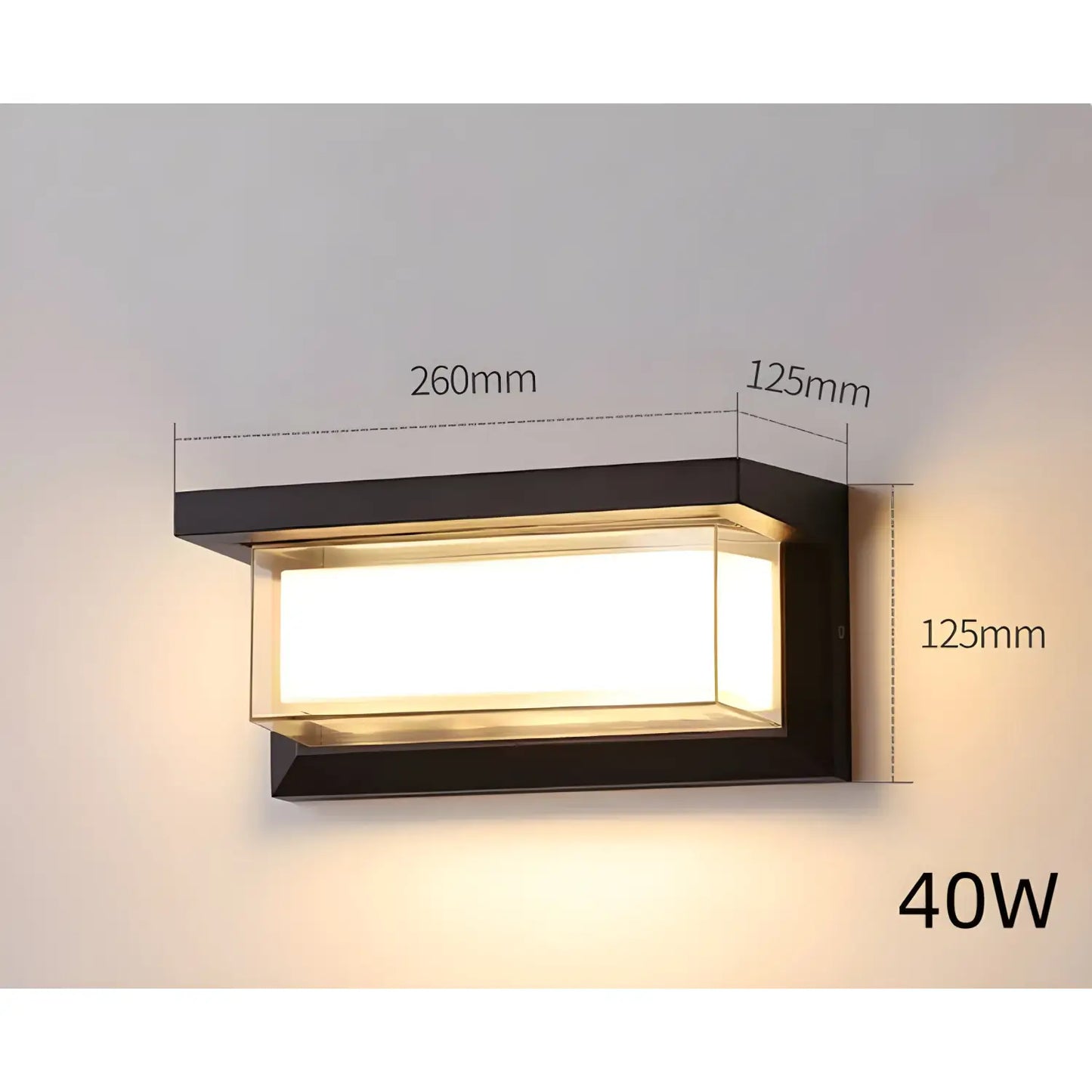 LED-vägglampa med PIR-rörelsesensor och vattentät