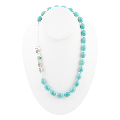 Collana con pepite di turchese blu sterling legato