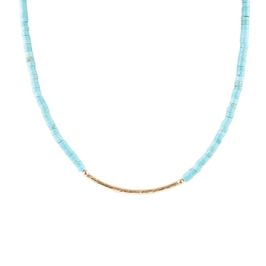 Collana con barra dorata Little Bit Turchese