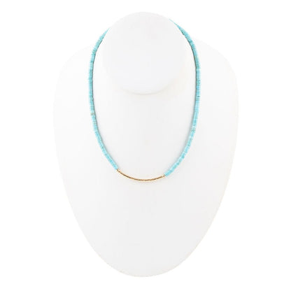 Little Bit Turquoise Golden Bar Necklace