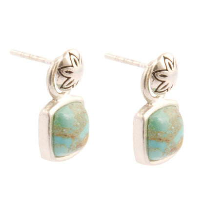 Orecchini a perno in argento sterling Little Bits Turchese blu