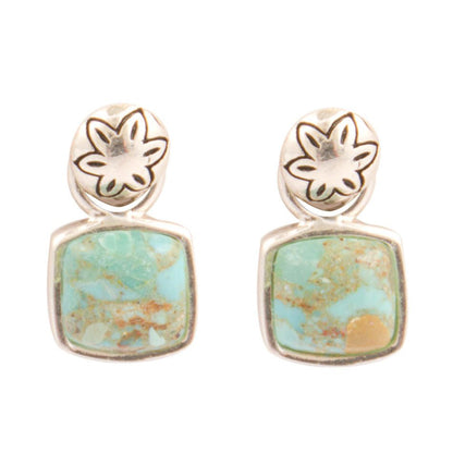 Orecchini a perno in argento sterling Little Bits Turchese blu