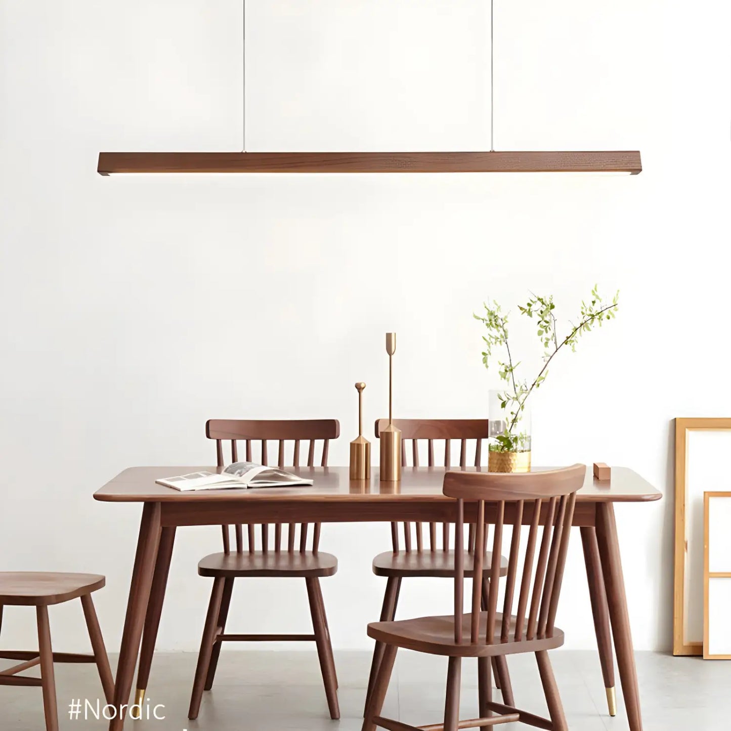 Loggstil Massivt Trä Kandelaber Lampa – 110V Bred Tryckremsa