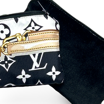 Monogram Vintage Silk Scarf Coffee Run Keychain Bag