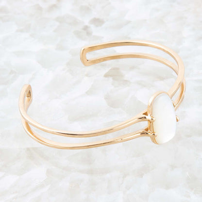 Madeline White Mother of Pearl and Golden Cuff Bracelet