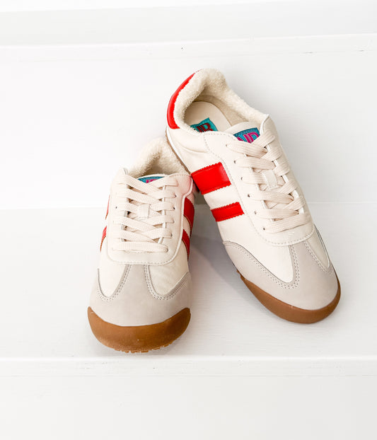 Buty sportowe Madrid w kolorze beżowo-czerwonym