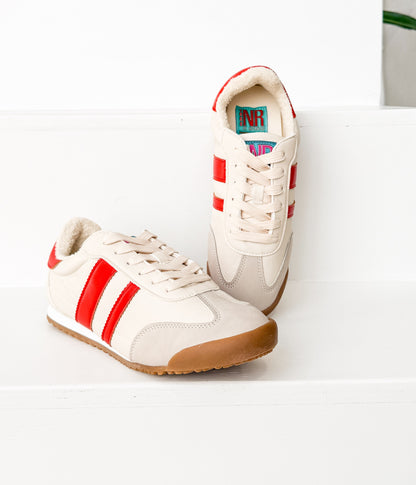 Sneaker Madrid in Beige/Rosso