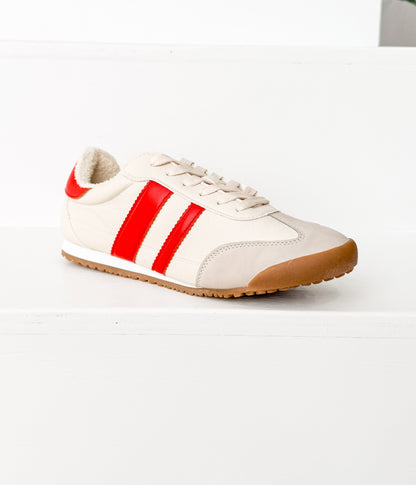 Sneaker Madrid in Beige/Rosso