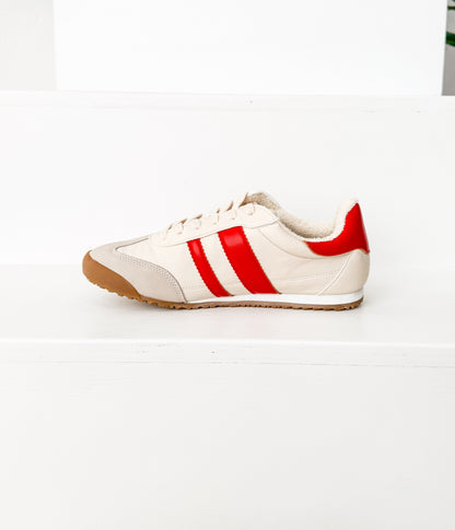Sneaker Madrid in Beige/Rosso
