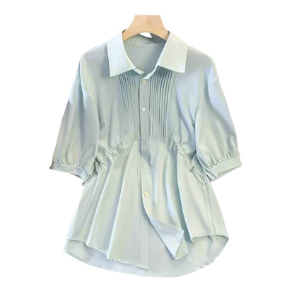 Chic Women's Long Sleeve Shirt | Cotton Linen Blend
