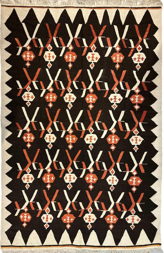 Masterpiece Large Vintage minimalistic Karabakh Kilim 7’5” x 11’