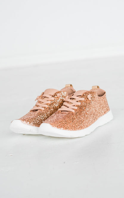 Sneaker Mayo Glitter in Oro Rosa