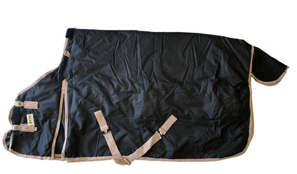 AJ Tack 1200D Horse Turnout Blanket with Storage Bag - Black