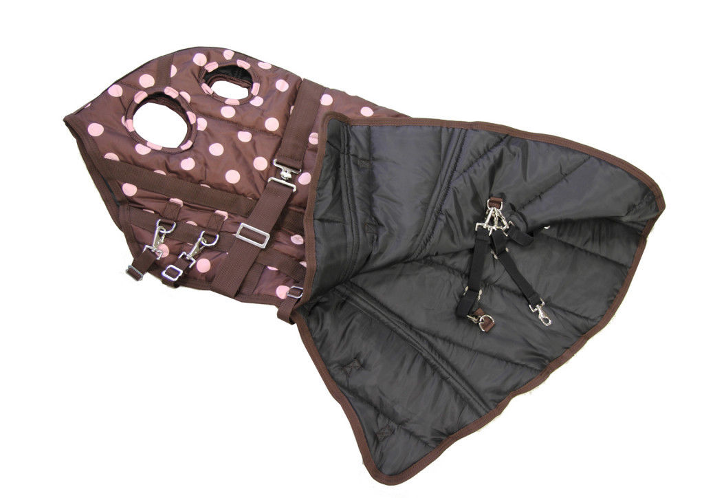 AJ Tack 420D Stable Blanket - Brown with Pink Dots