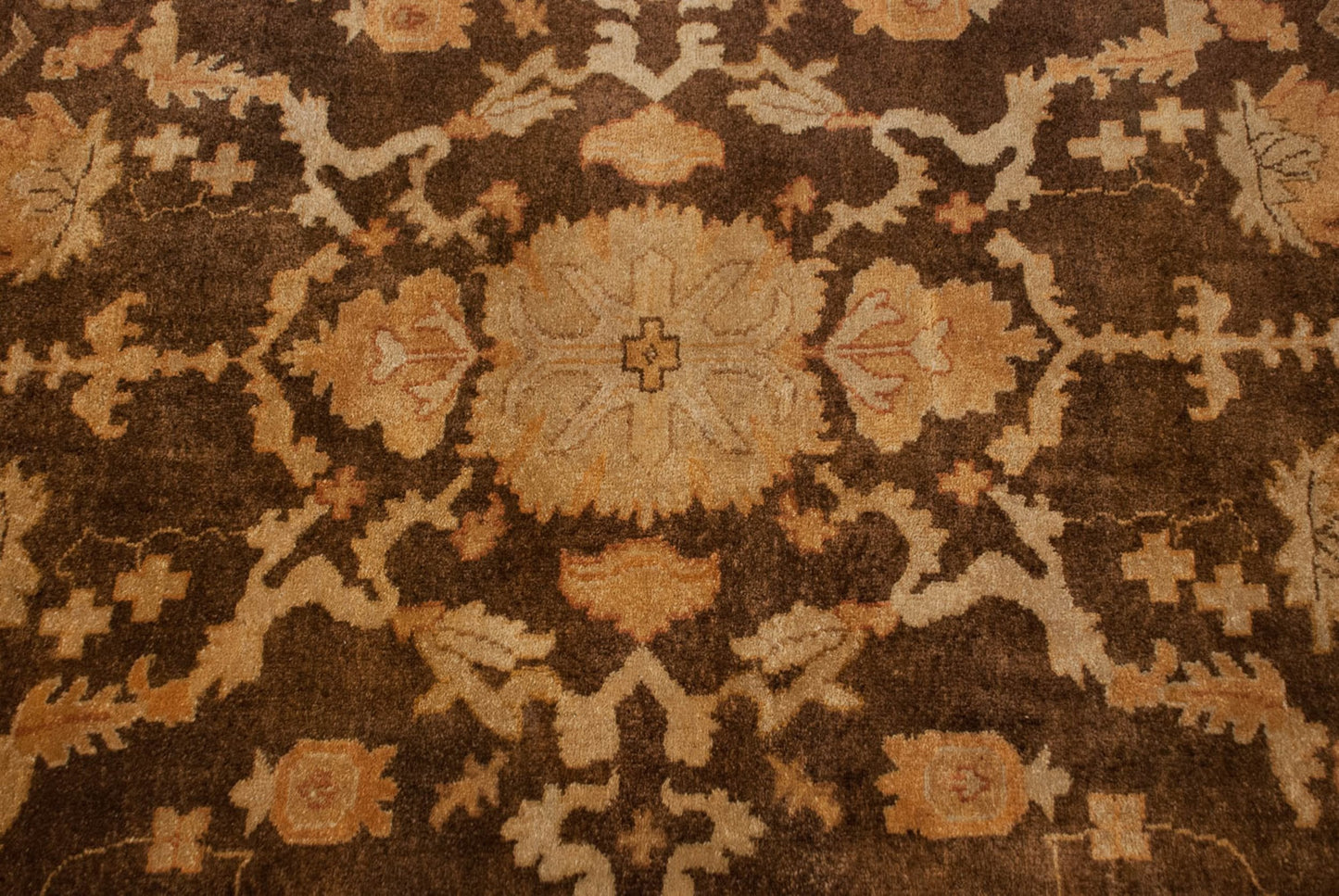 9x12 New Gold Wash Indian Oushak Design Carpet