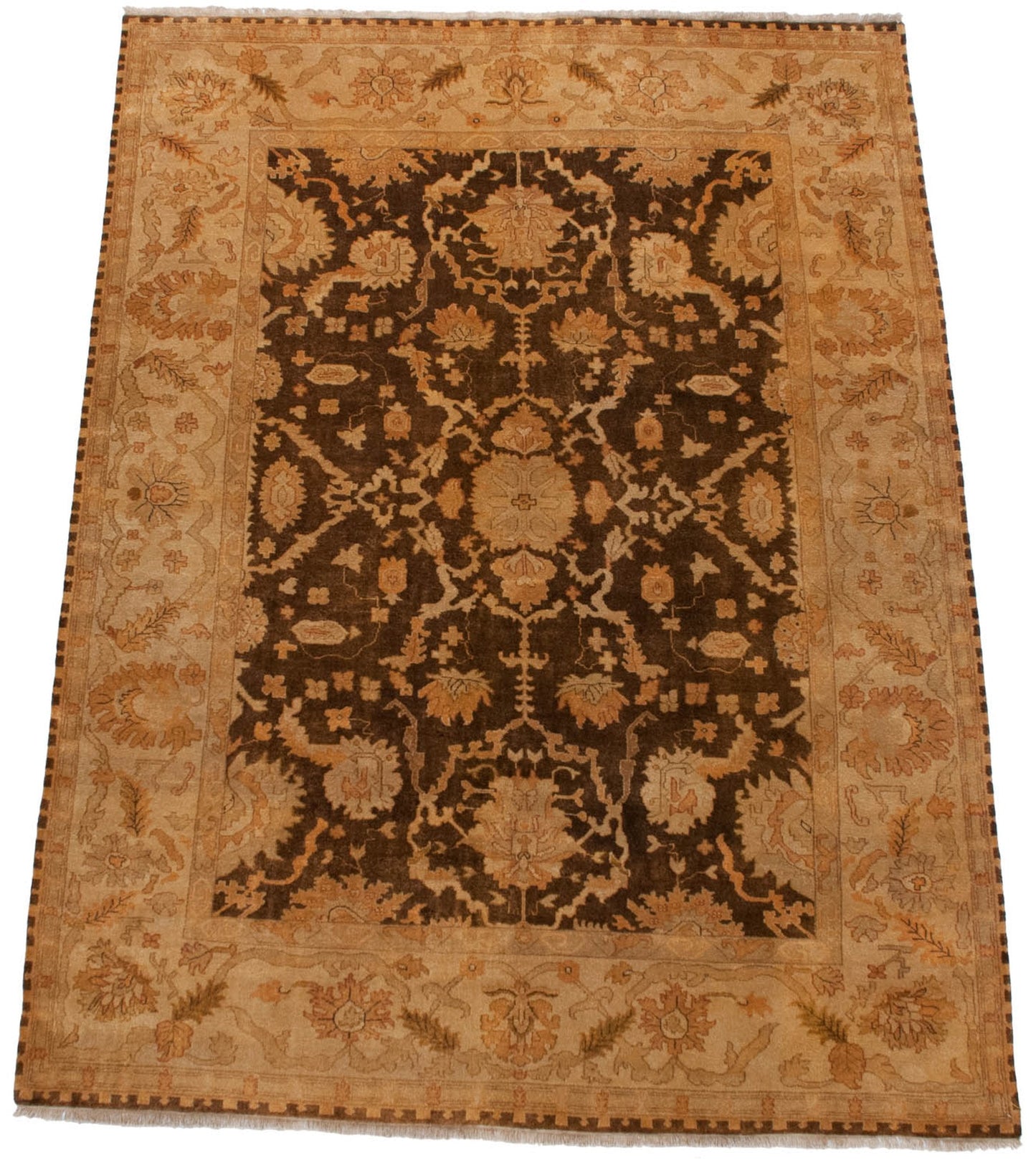 9x12 New Gold Wash Indian Oushak Design Carpet