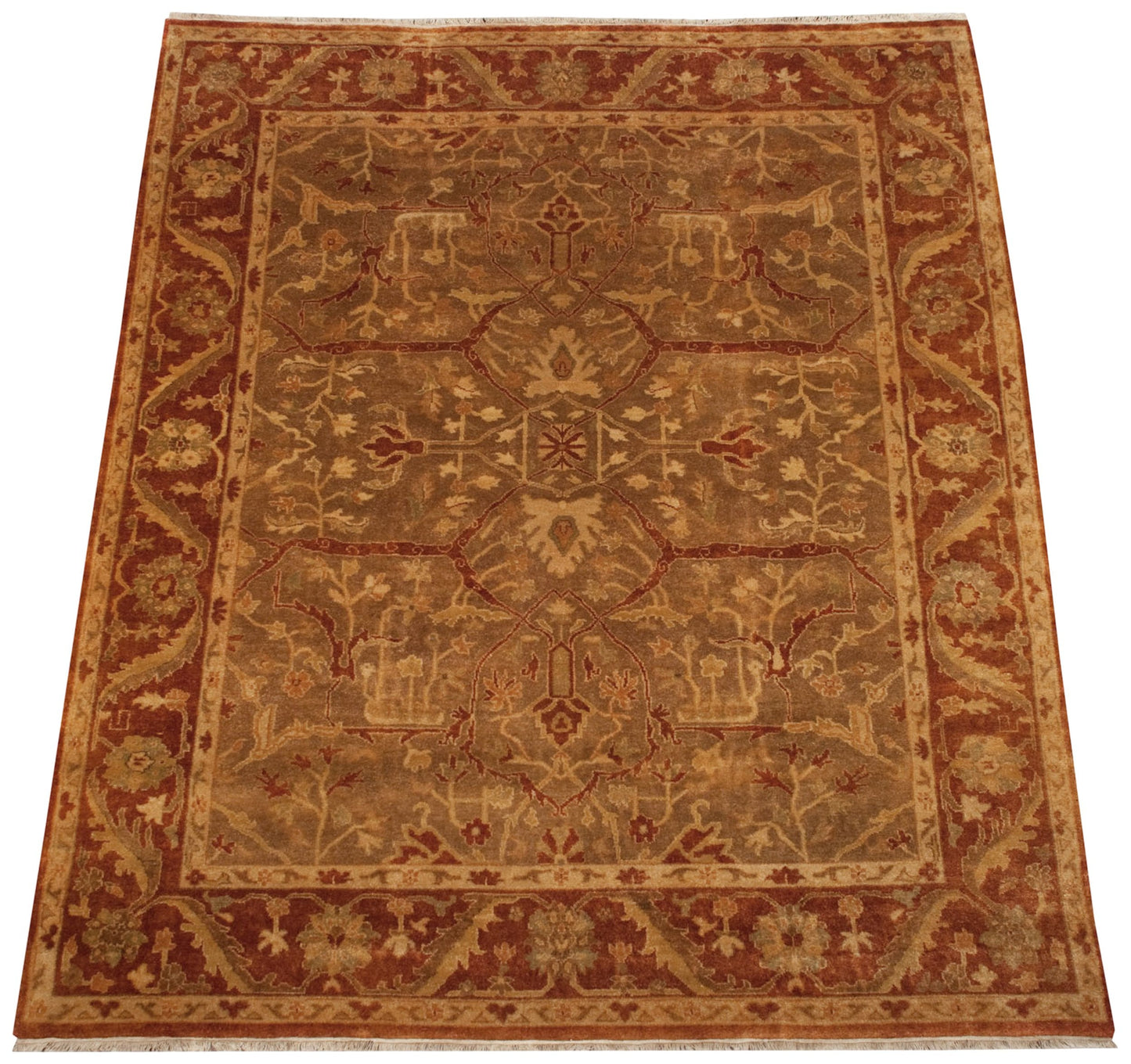 8x10 New Gold Wash Indian Oushak Design Carpet