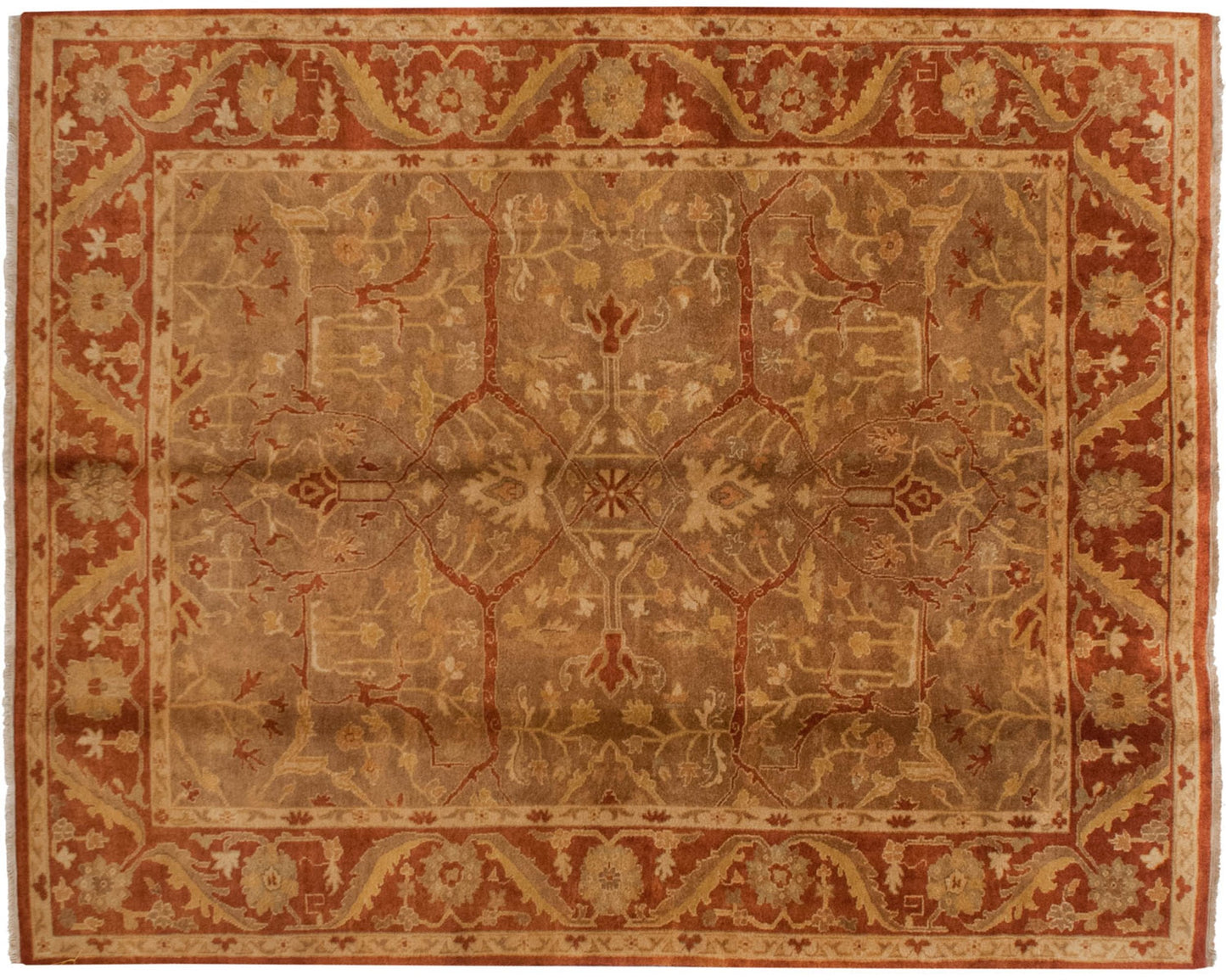 8x10 New Gold Wash Indian Oushak Design Carpet
