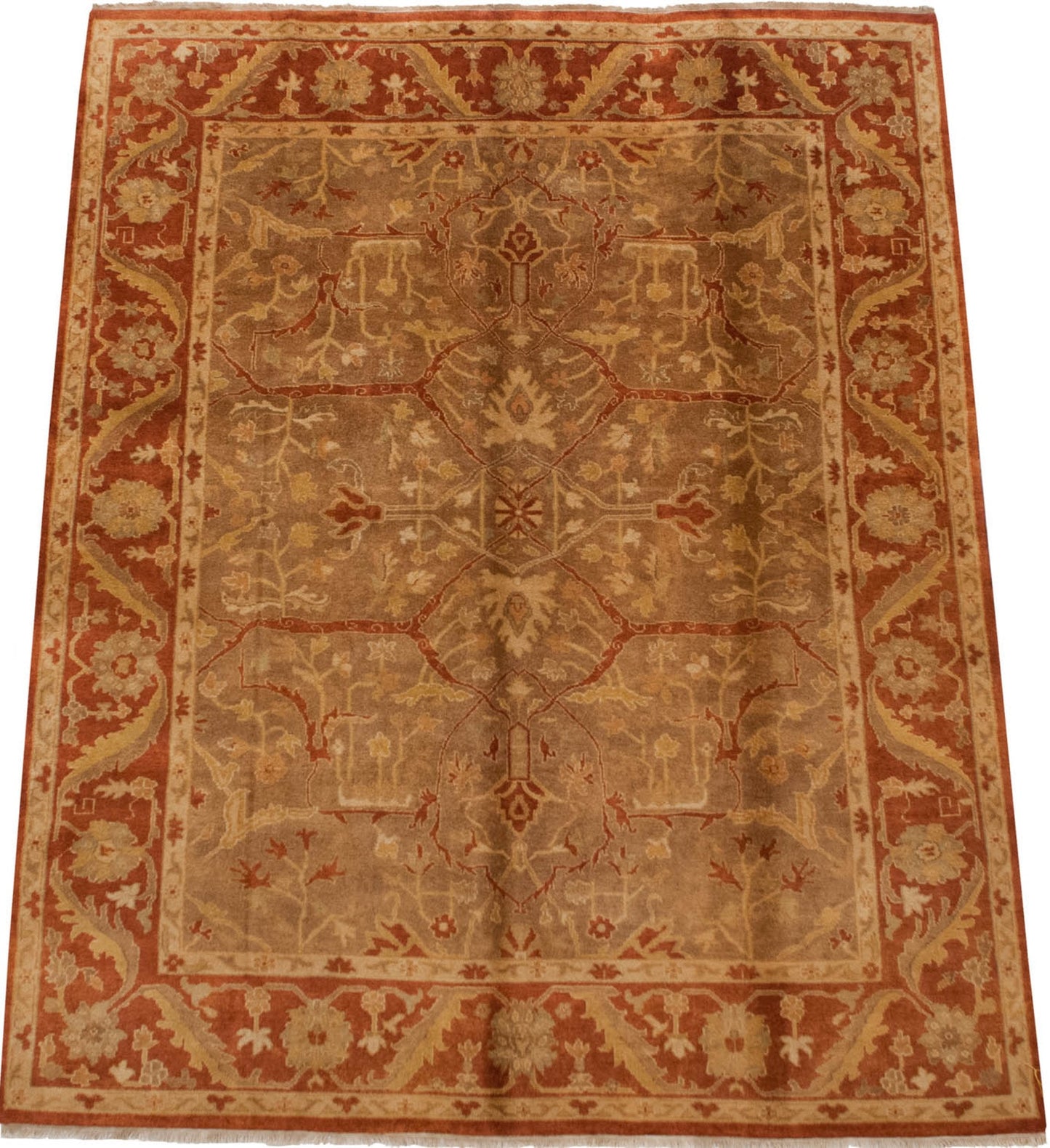8x10 New Gold Wash Indian Oushak Design Carpet