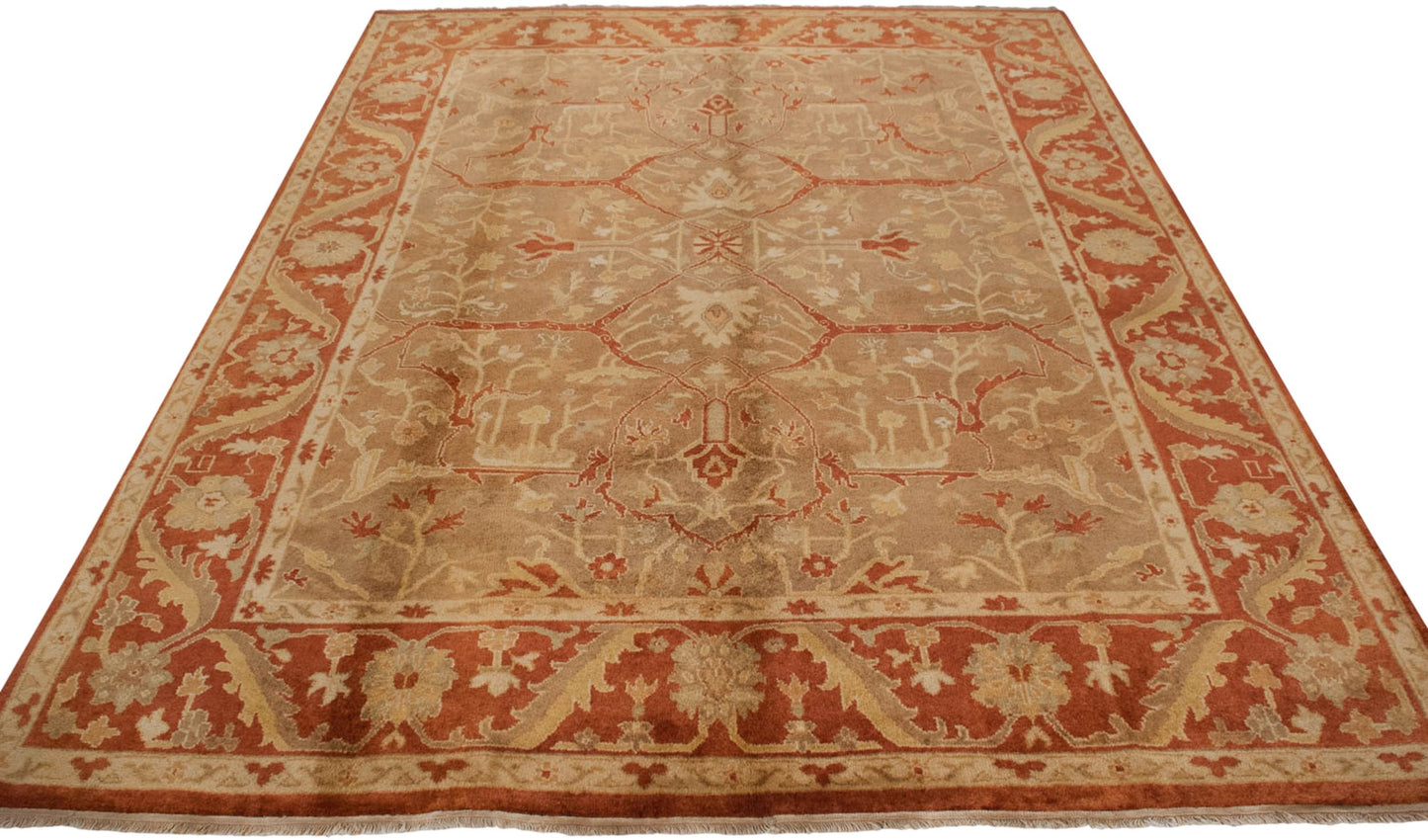 8x10 New Gold Wash Indian Oushak Design Carpet