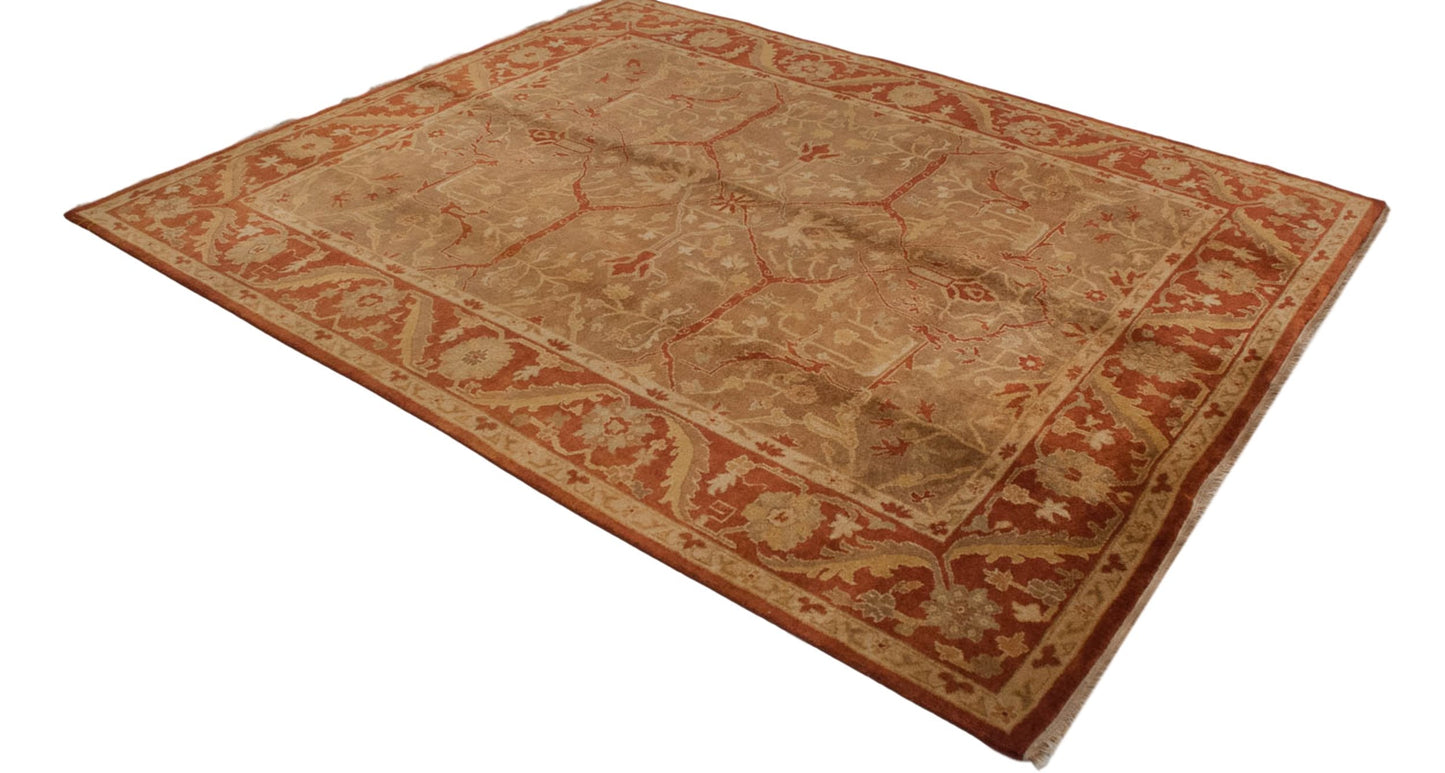 8x10 New Gold Wash Indian Oushak Design Carpet