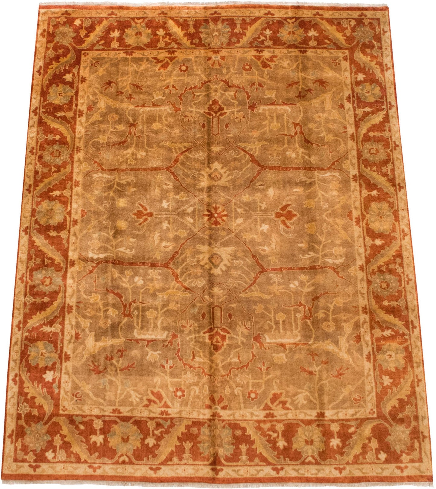 8.5x11.5 New Gold Wash Indian Oushak Design Carpet