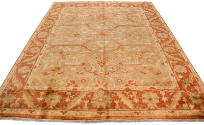 8.5x11.5 New Gold Wash Indian Oushak Design Carpet