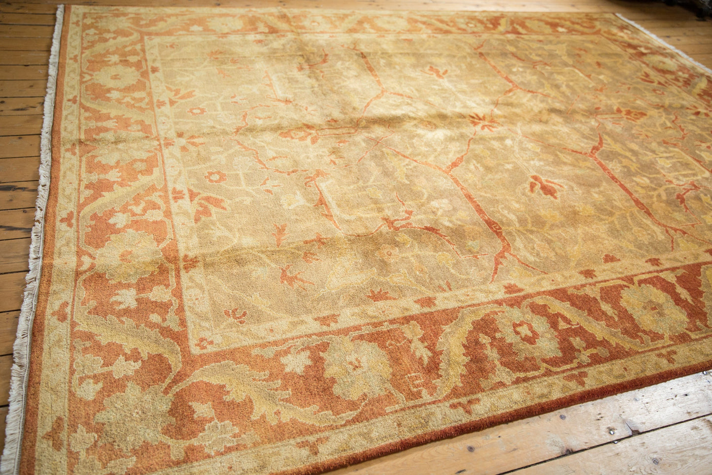 8.5x11.5 New Gold Wash Indian Oushak Design Carpet