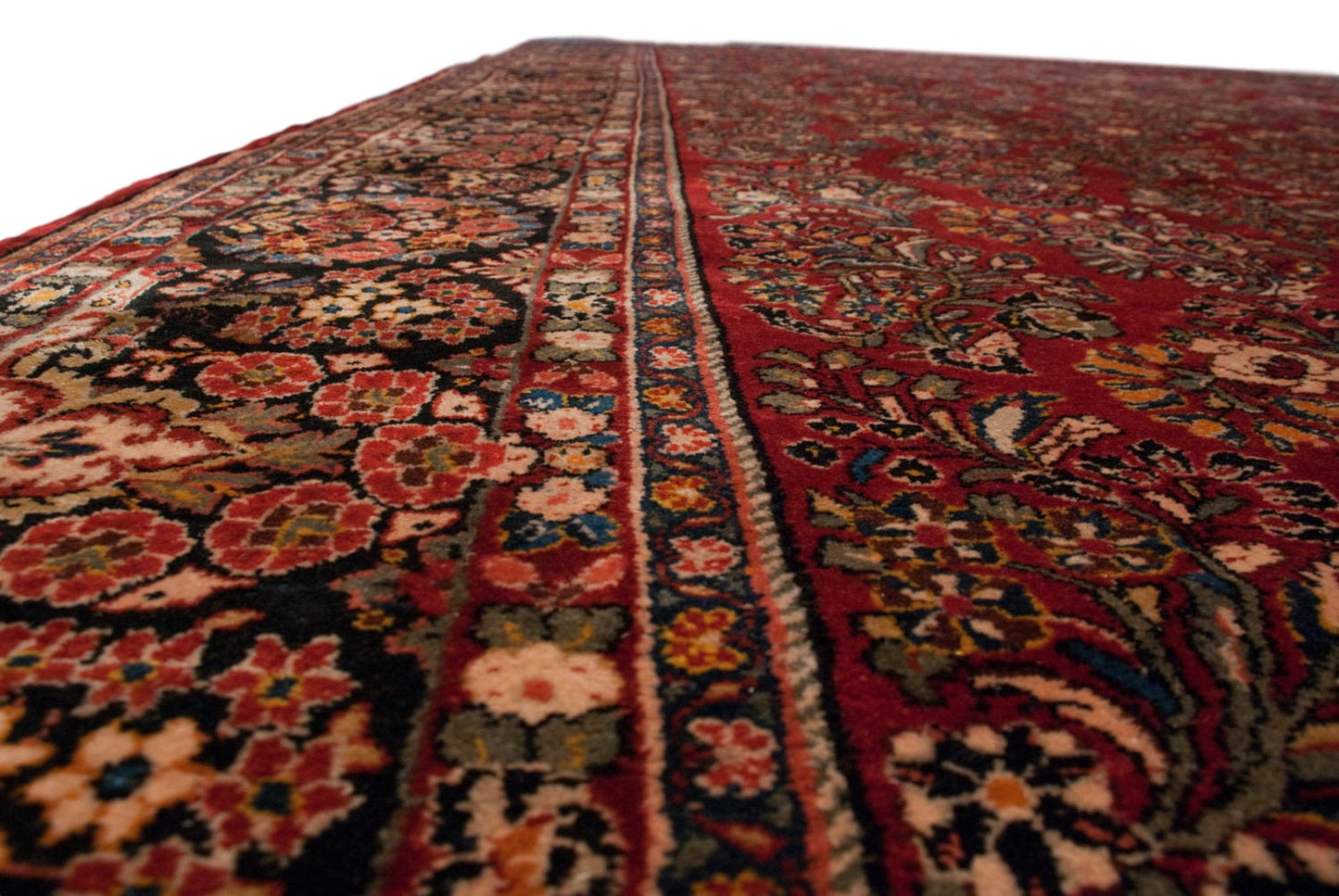 10.5x18.5 Vintage American Sarouk Carpet