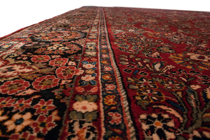 10.5x18.5 Vintage American Sarouk Carpet