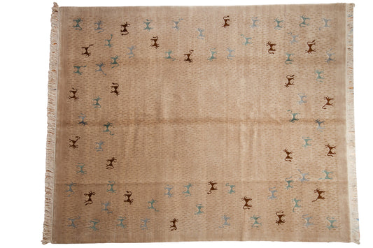 8x10 New Indian Folk Art Design Carpet