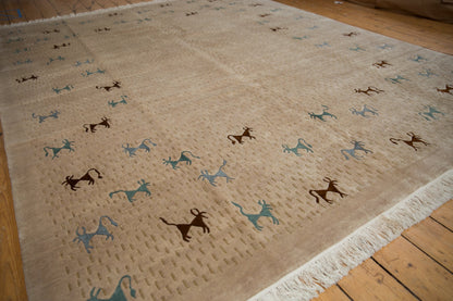 8x10 New Indian Folk Art Design Carpet