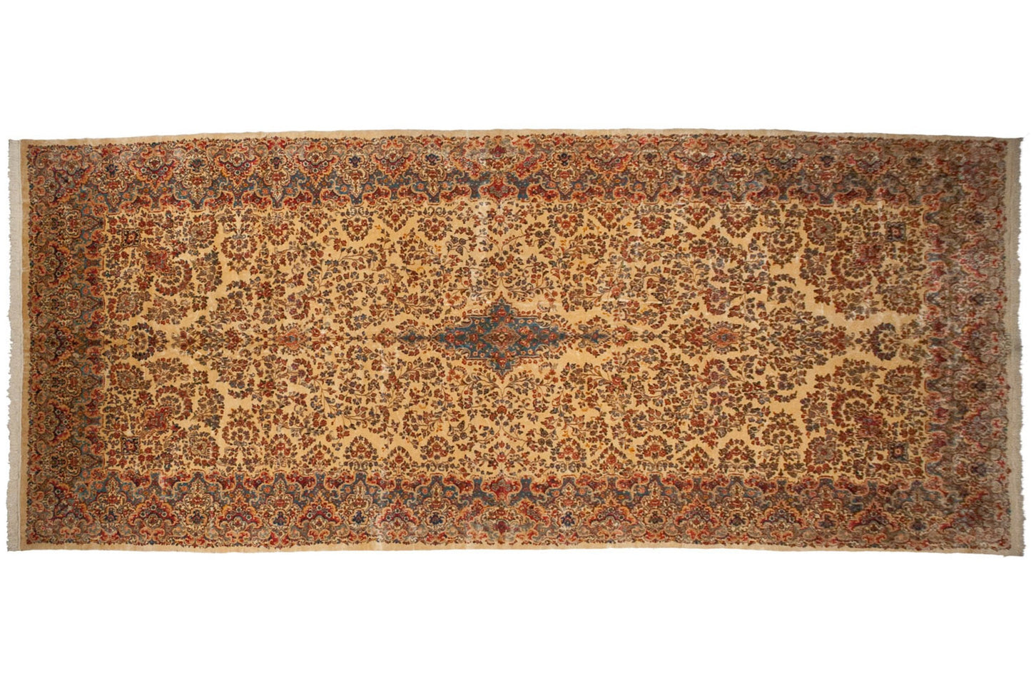 9.5x22.5 Vintage Kerman Carpet