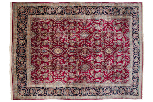 10.5x14 Vintage Kerman Carpet
