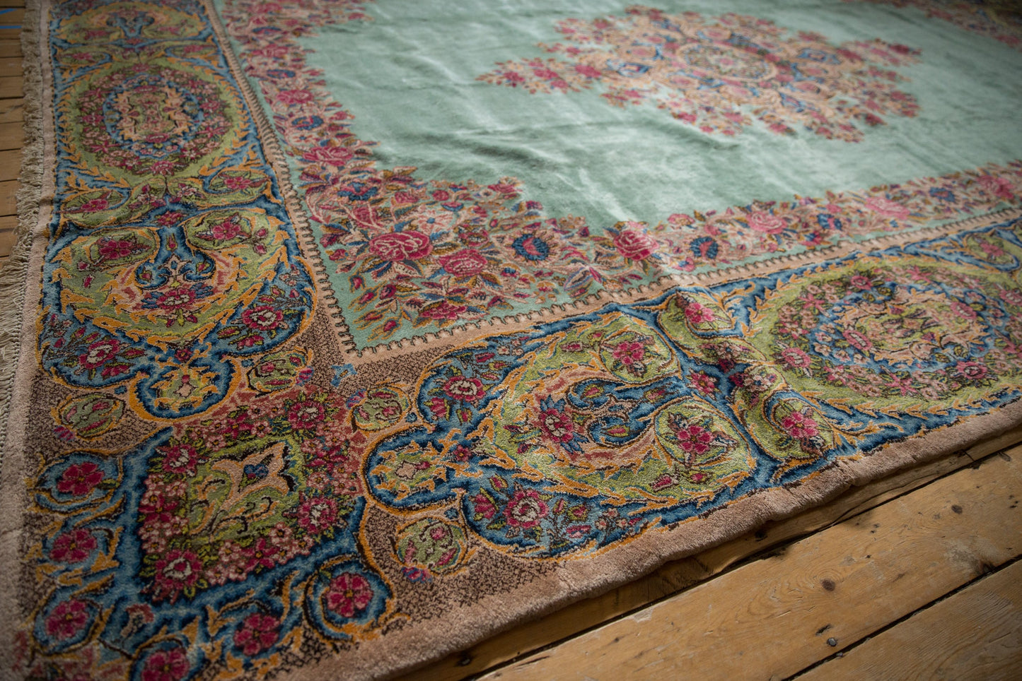 9.5x13.5 Vintage Kerman Carpet