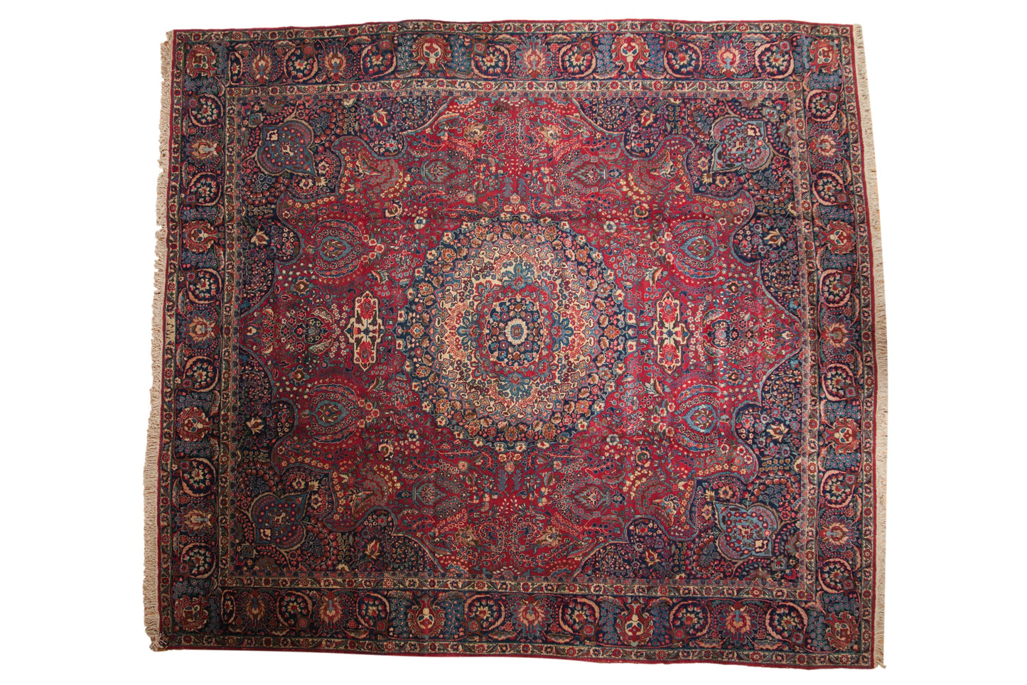 12x14 Vintage Tabriz Square Carpet