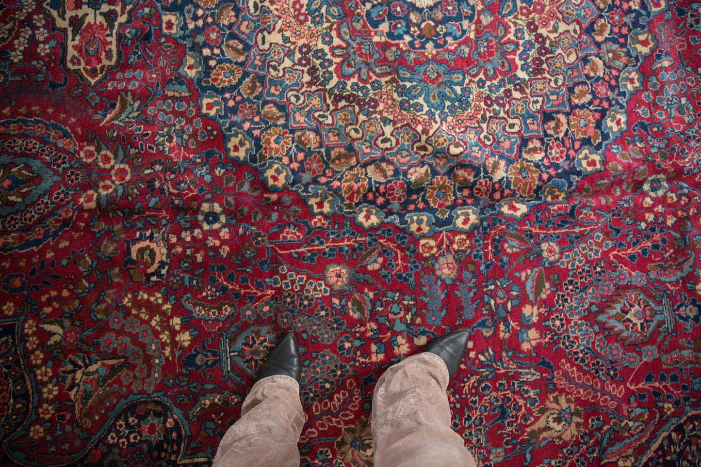 12x14 Vintage Tabriz Square Carpet