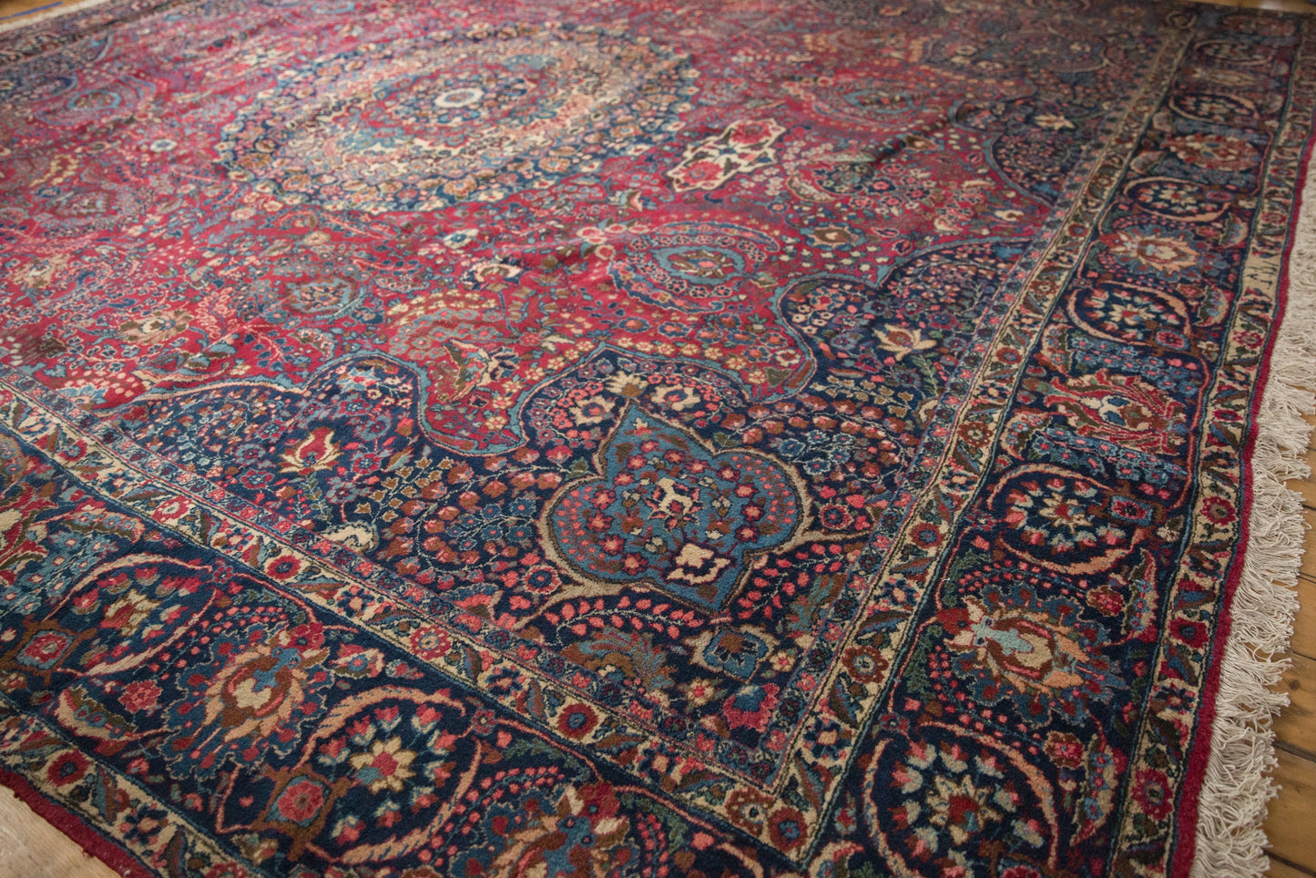 12x14 Vintage Tabriz Square Carpet