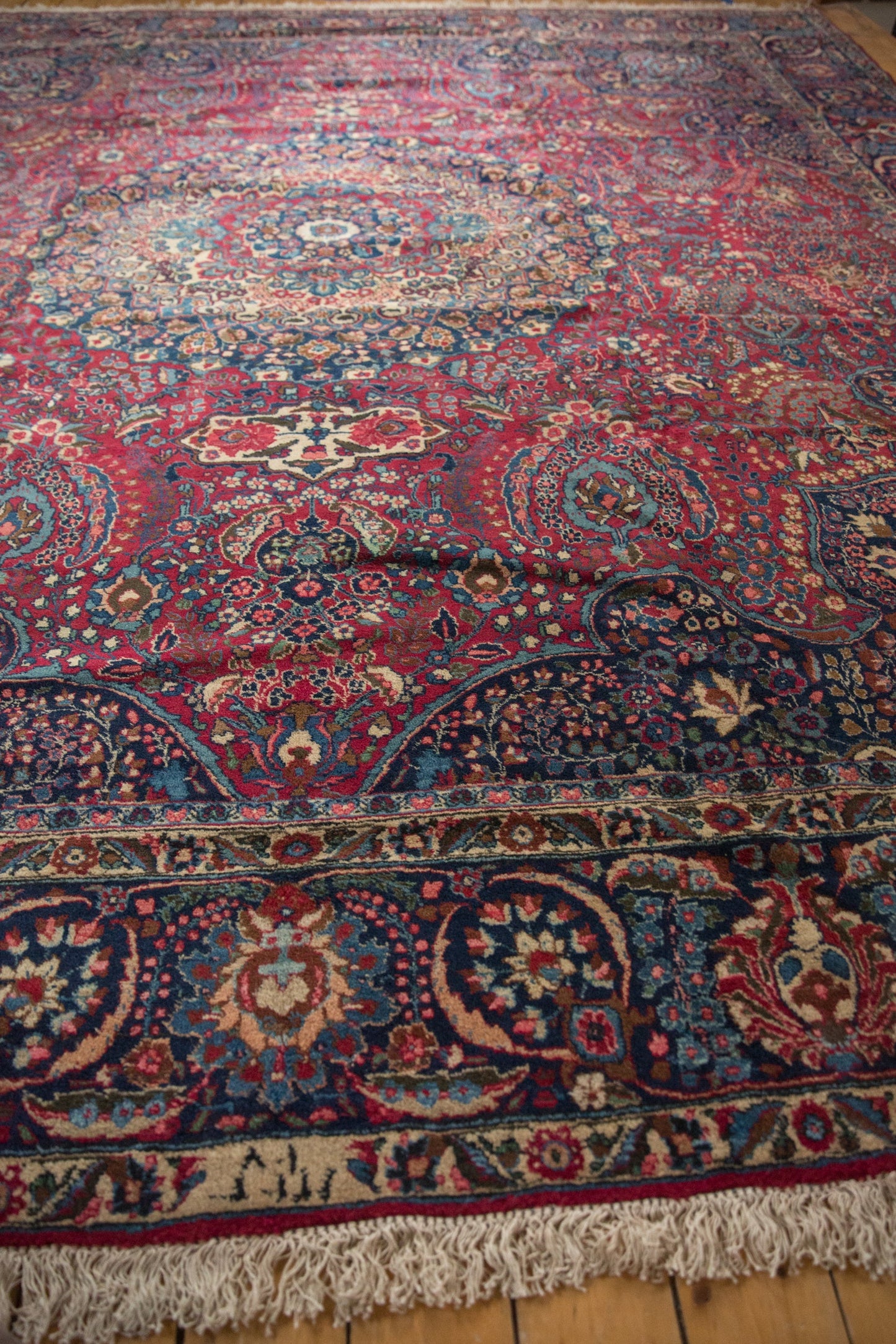12x14 Vintage Tabriz Square Carpet
