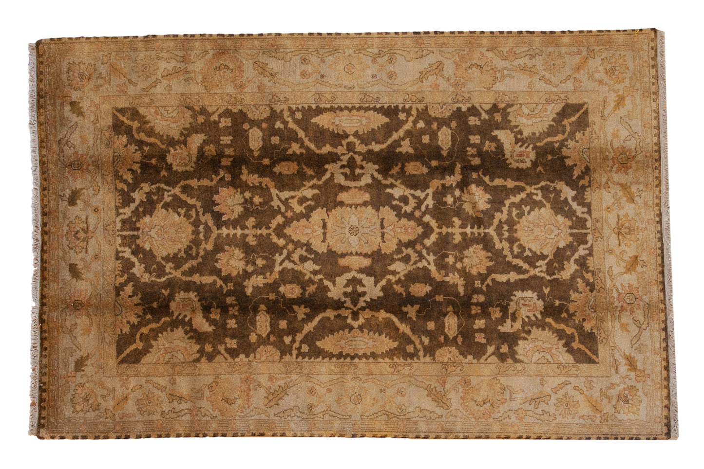 6x9.5 Gold Wash Indian Oushak Design Carpet