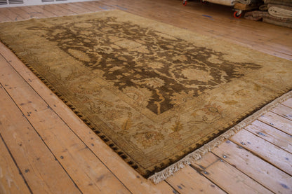 6x9.5 Gold Wash Indian Oushak Design Carpet