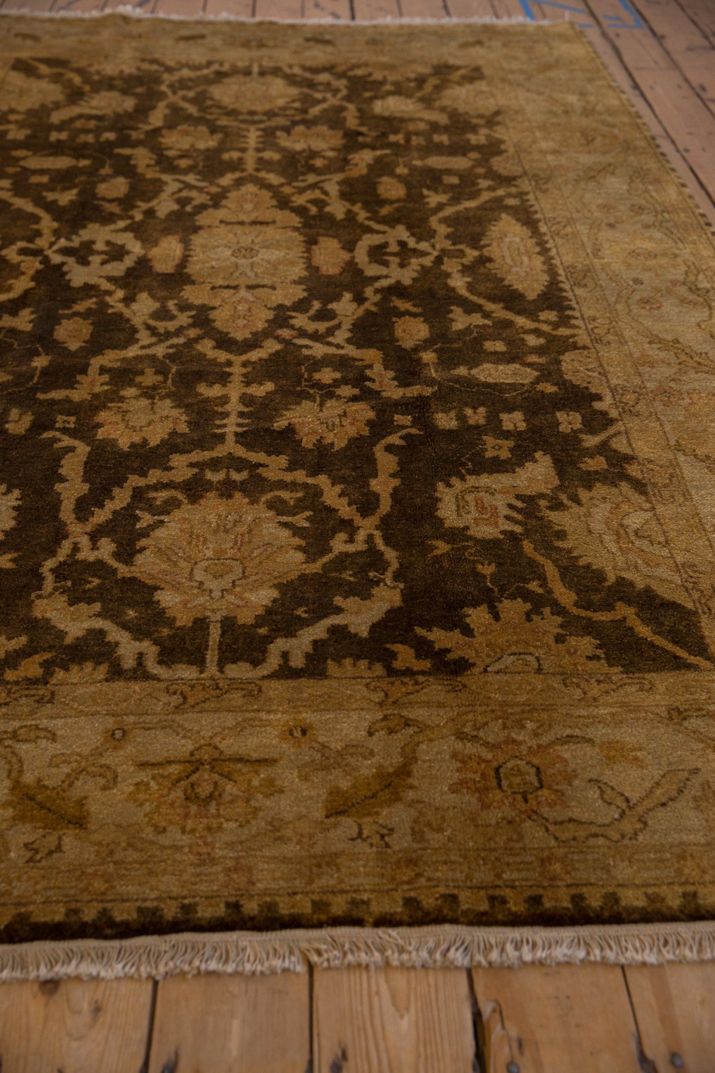6x9.5 Gold Wash Indian Oushak Design Carpet