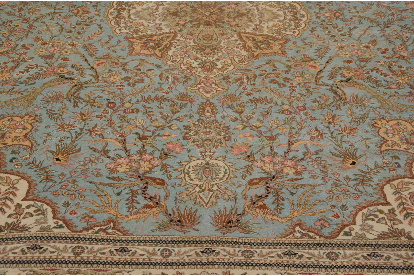 11.5x13 Vintage Tabriz Square Carpet