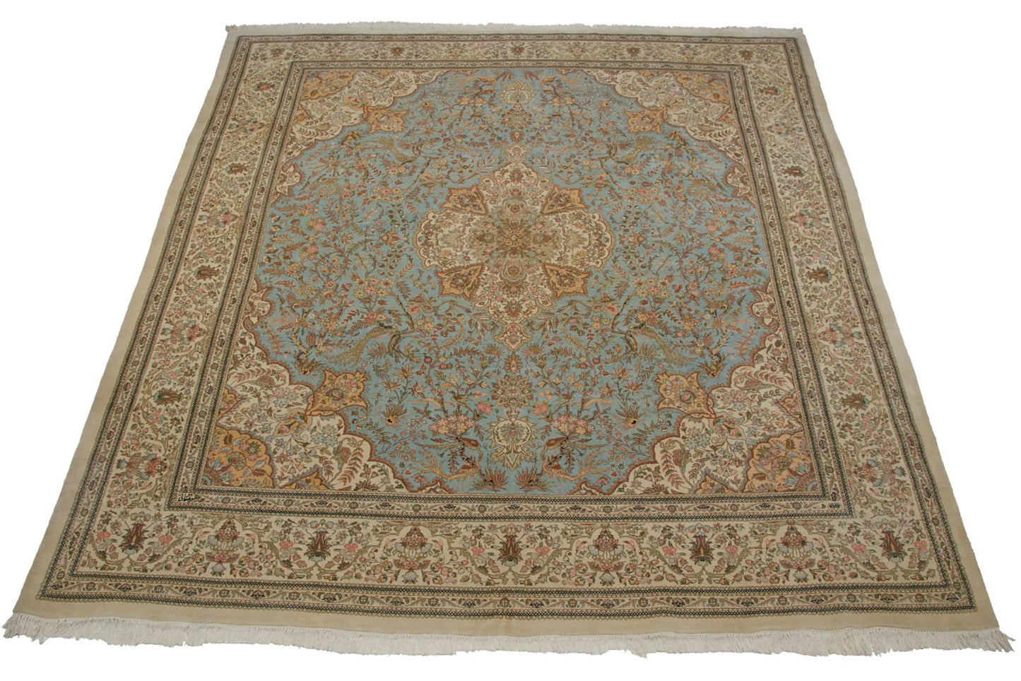 11.5x13 Vintage Tabriz Square Carpet