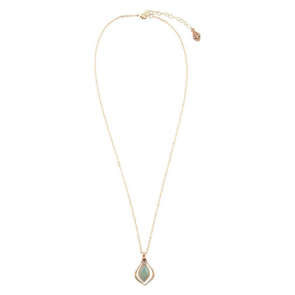 Collana con pendente dorato in avventurina verde Melita