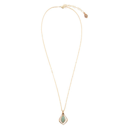 Collana con pendente dorato in avventurina verde Melita
