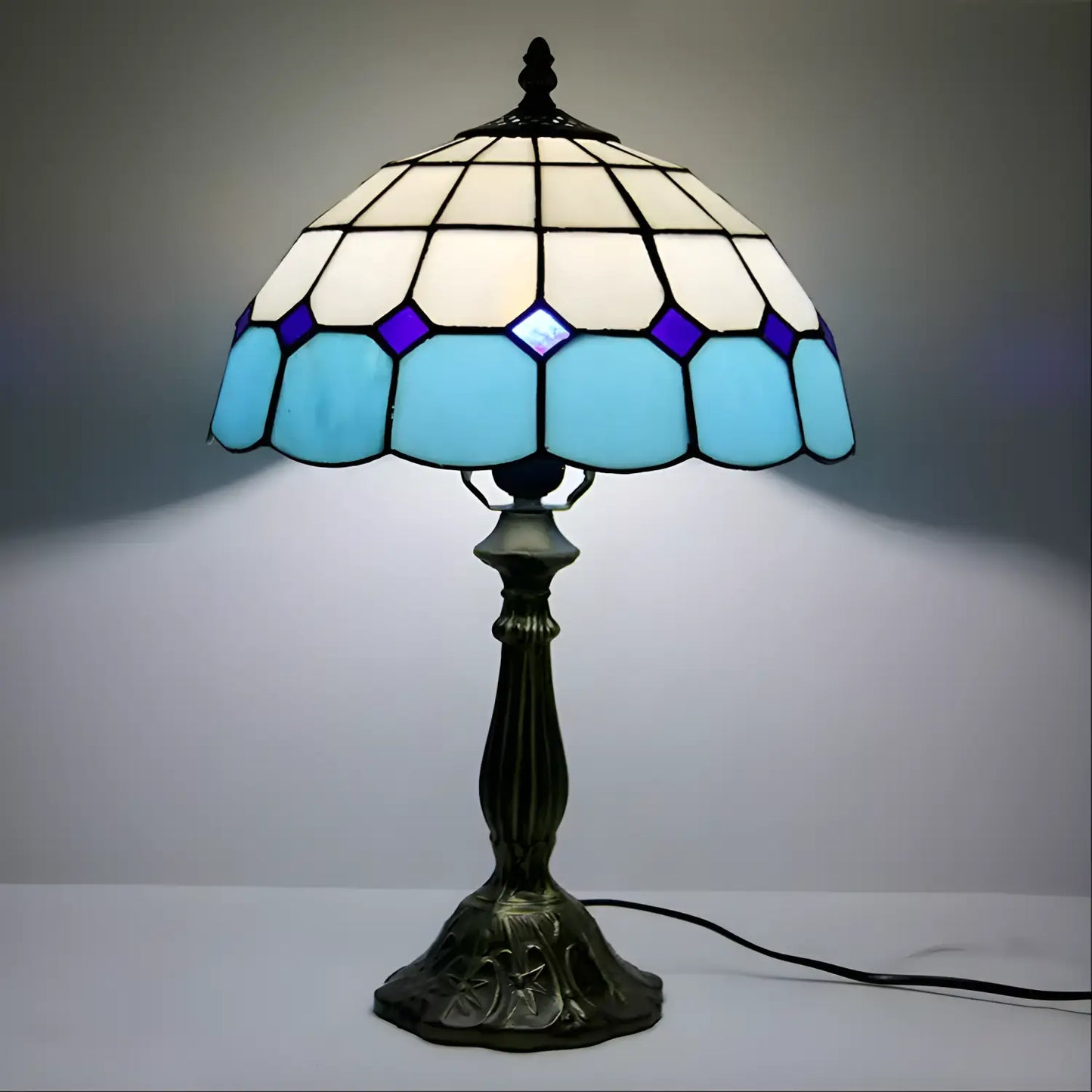 Skärm med nätmönster Tiffany-lampor
