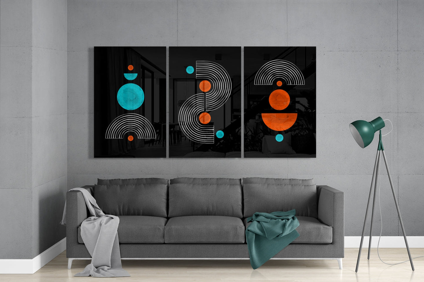 3 Shapes Mega Glass Wall Art