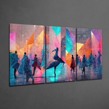 Dancing on the Street Glass Wall Art