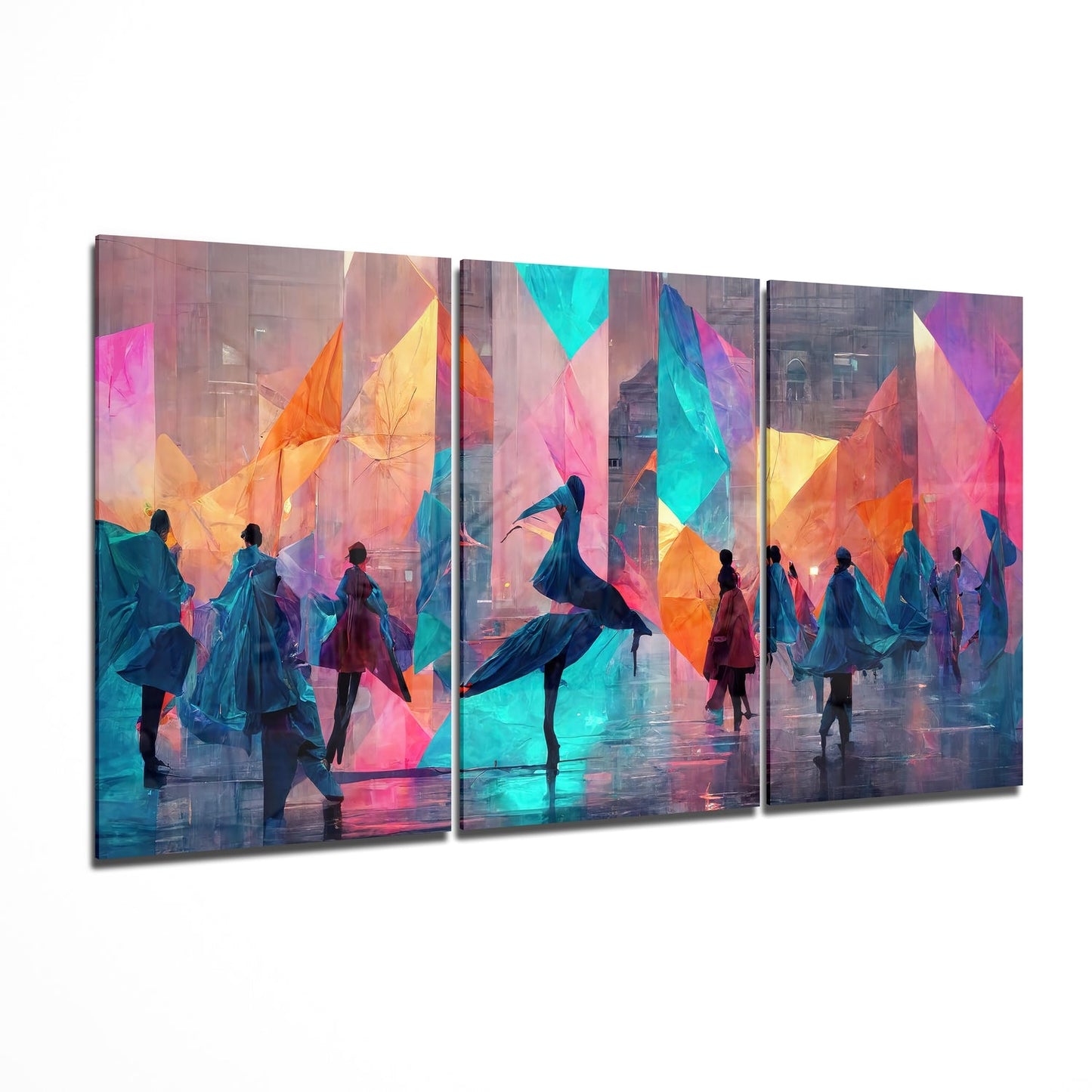 Dancing on the Street Glass Wall Art